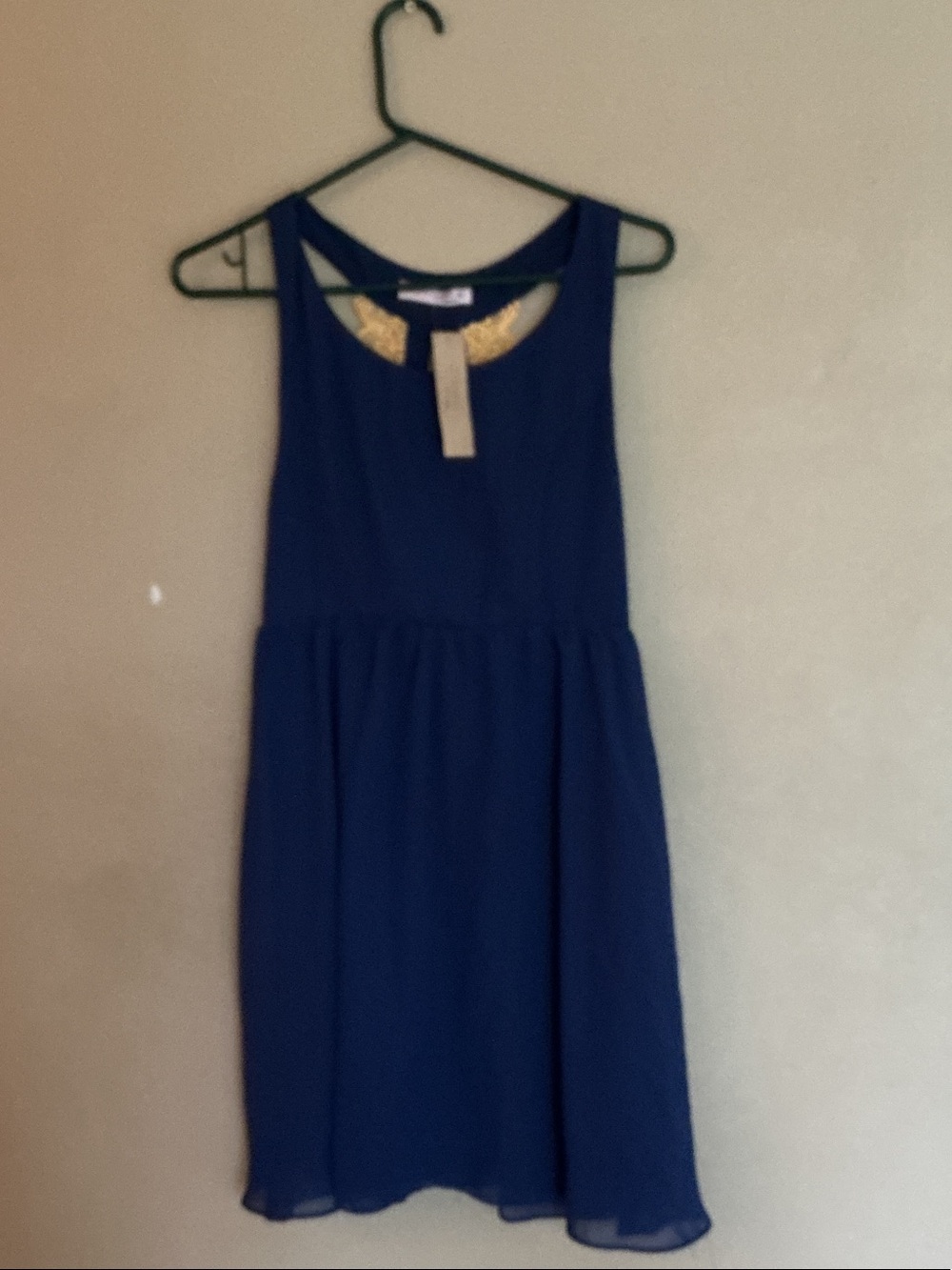 Woman’s Alma Mater Navy Blue Sleeveless Party Dress